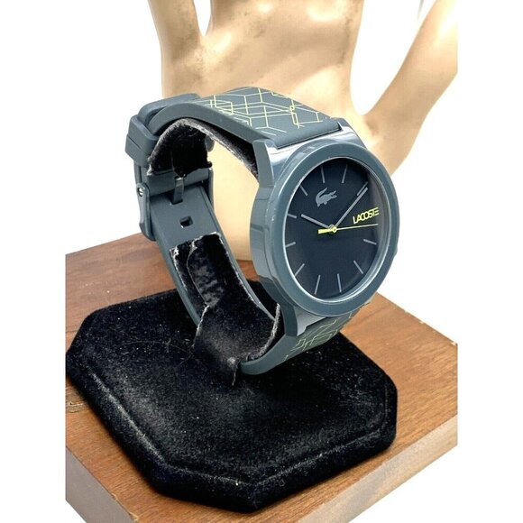 Lacoste Men's Watch 2010958 Quartz Yellow Gray Dial Rubber Band 42mm - Picture 13 of 13